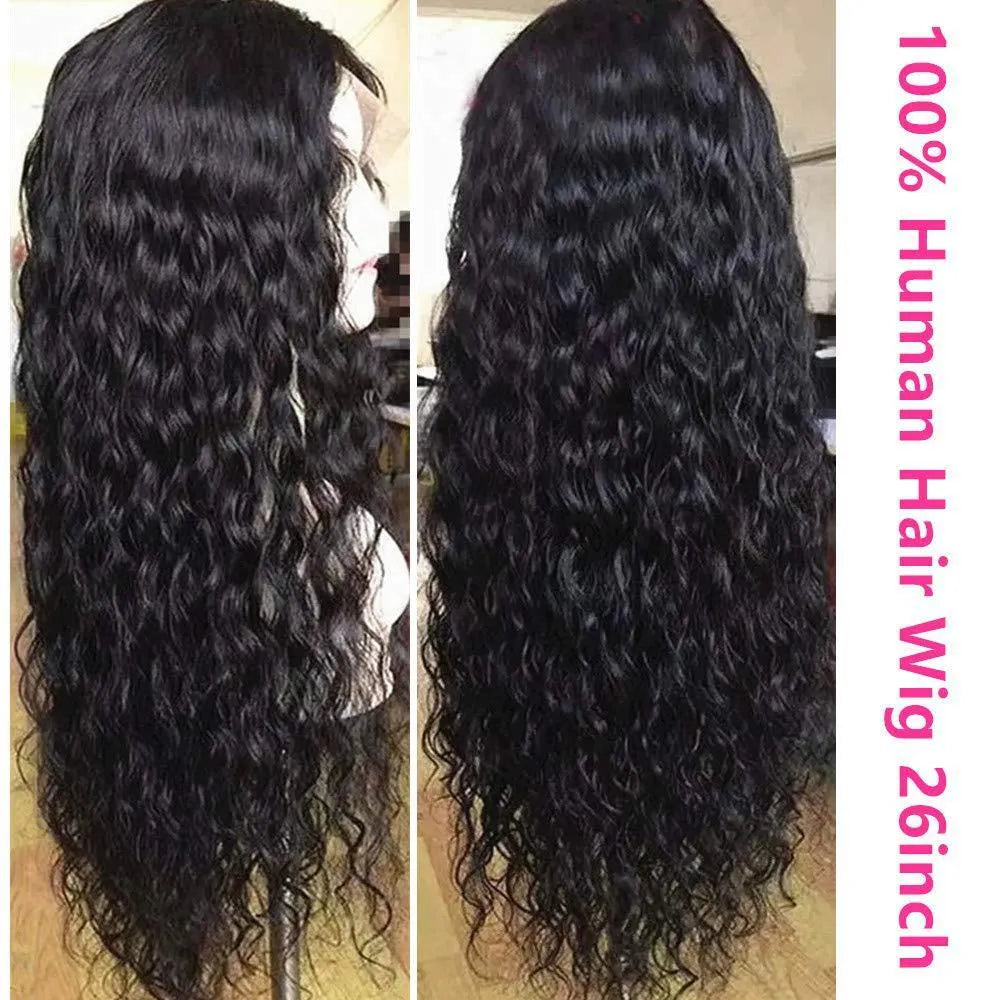 Front lace female straight hair wig 13x4 water wave natural colour 10 inch length on mannequin