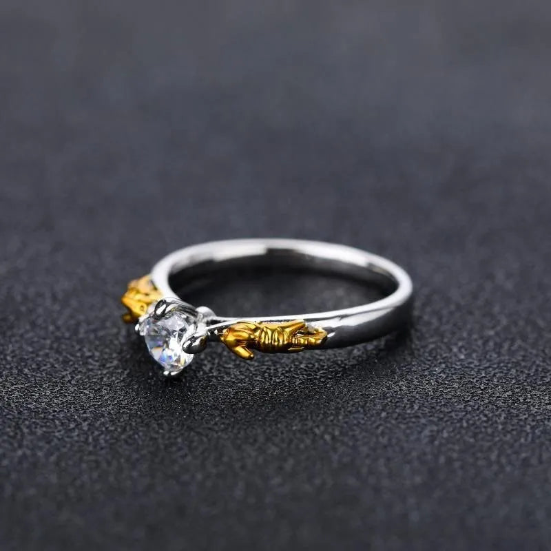 Black gold copper crown ring for cosplay jewellery in multiple sizes