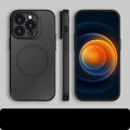 Lens invisible holder phone case with magnetic suction and frosted finish for iPhone 13 Pro Max in black