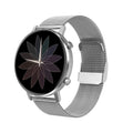 DT96 smart bracelet with stainless steel strap and 1.3-inch display shown in three colour options