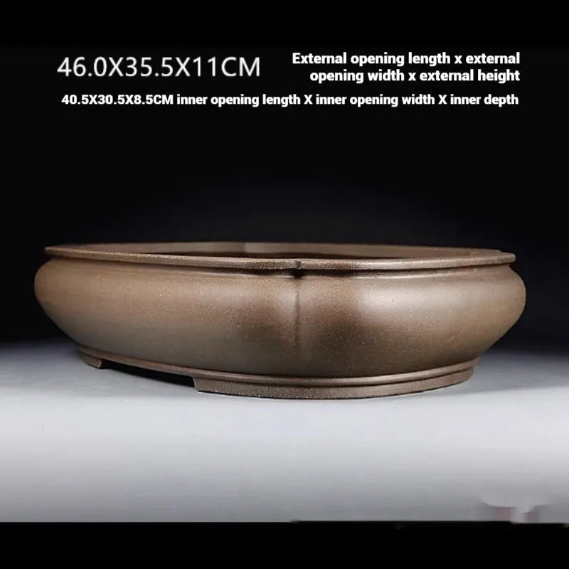 Handmade antique Pukou papaya-shaped purple clay flower pot