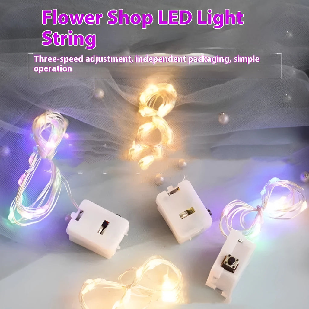 LED copper wire light in small white box with three-gear adjustment chain for cakes and flowers