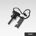 Butterfly-shaped stainless steel survival fire starter with bottle opener tool