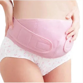 Cotton pre-pregnancy support belt in pink, with adjustable length and telescopic elasticity for stomach lift