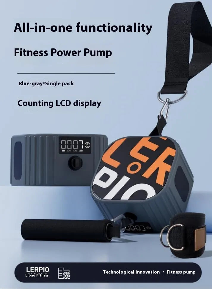 Intelligent resistance training tensioner with adjustable 2-20kg system in blue grey colour