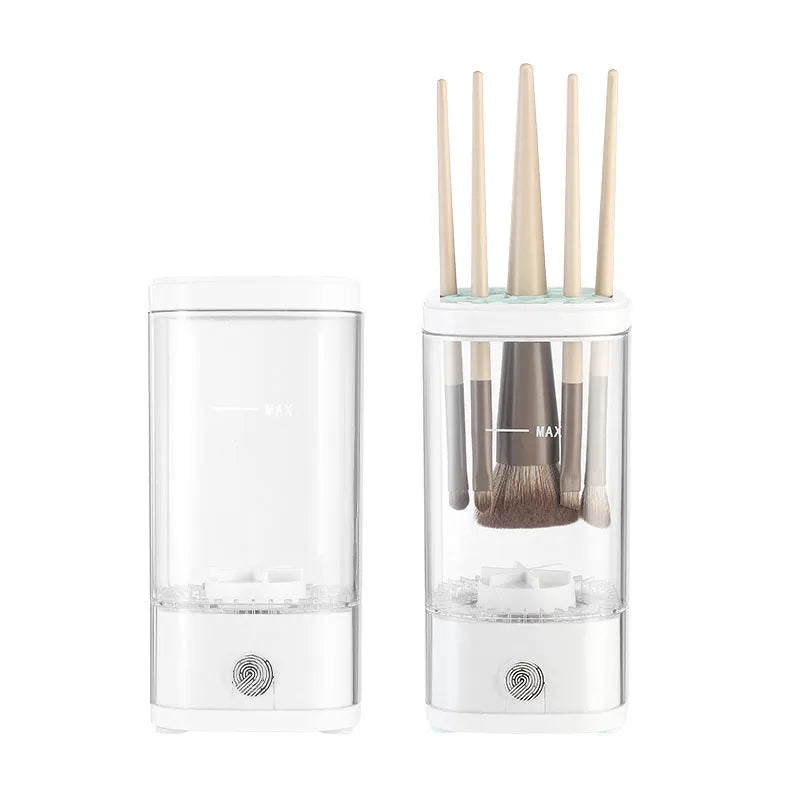 Automatic makeup brush cleaning machine with storage box USB charging 8000 rpm cup brush design grey