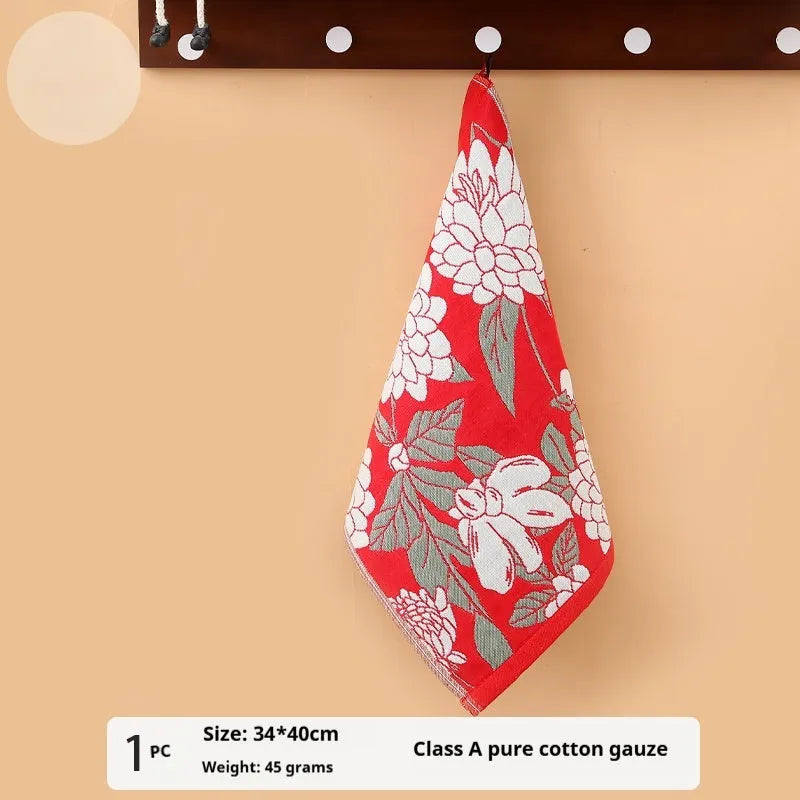 Class A pure cotton gauze square towel 40x34cm hanging handkerchief for face washing