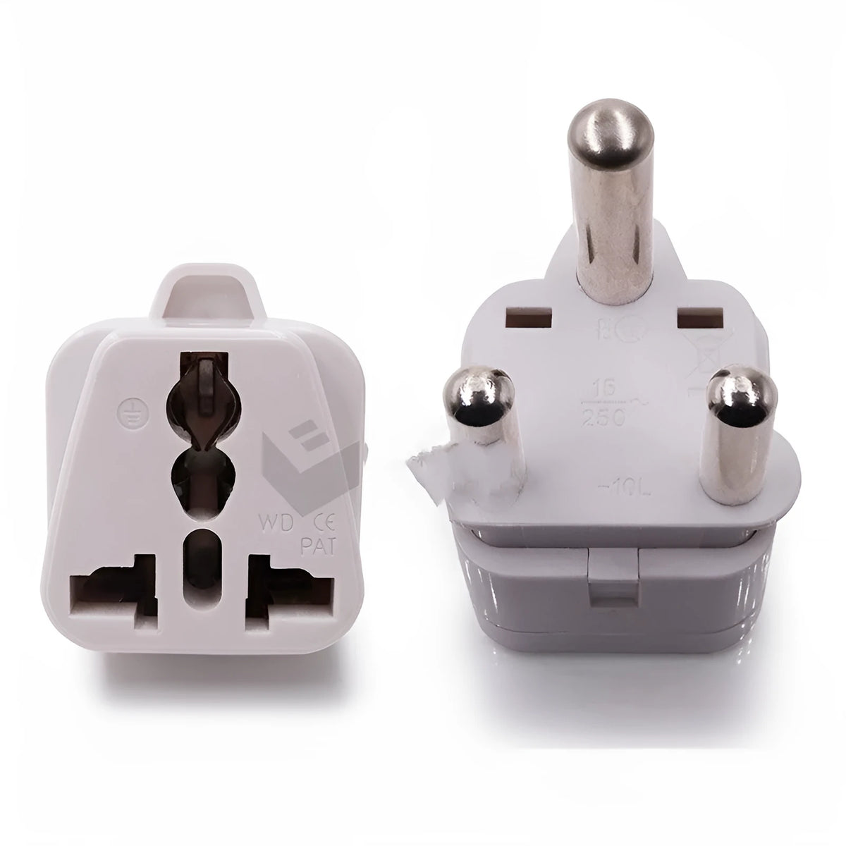 Great South Africa converter plug 10A 250V AC CE certified in black or white with ABS and phosphor bronze