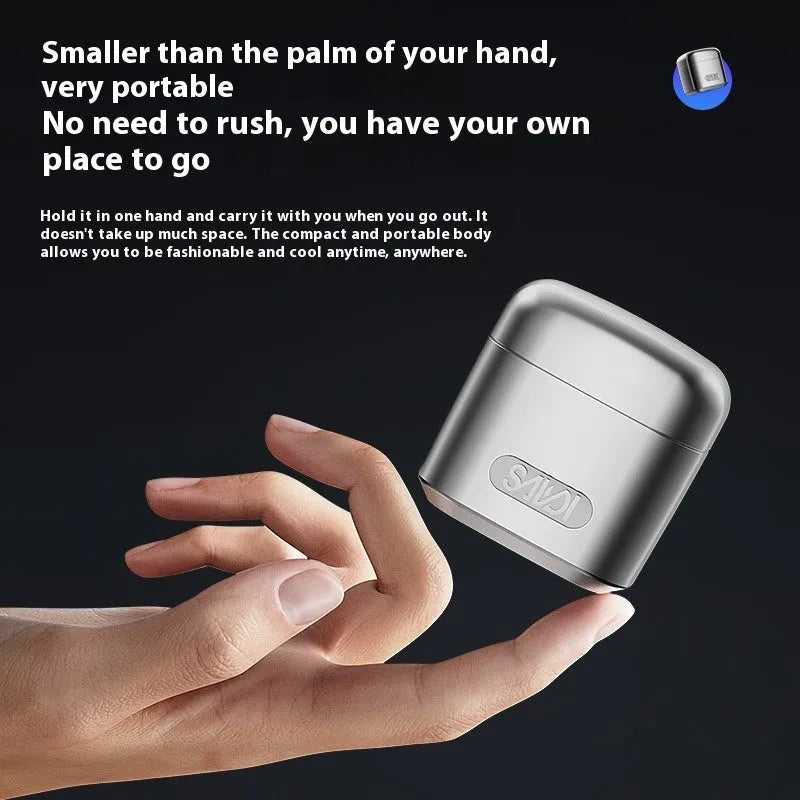 Silver Ice Cube Shaver portable rechargeable electric shaver with stainless steel and ABS body