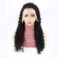 Solid colour human hair half lace wig shown in one of the available lengths between 18 and 34 inches.