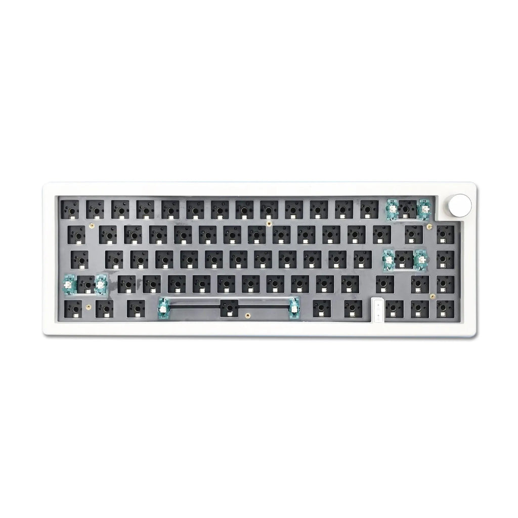 DIY mechanical keyboard kit with hot-swap PCB and RGB lighting in a choice of seven coloured ABS cases