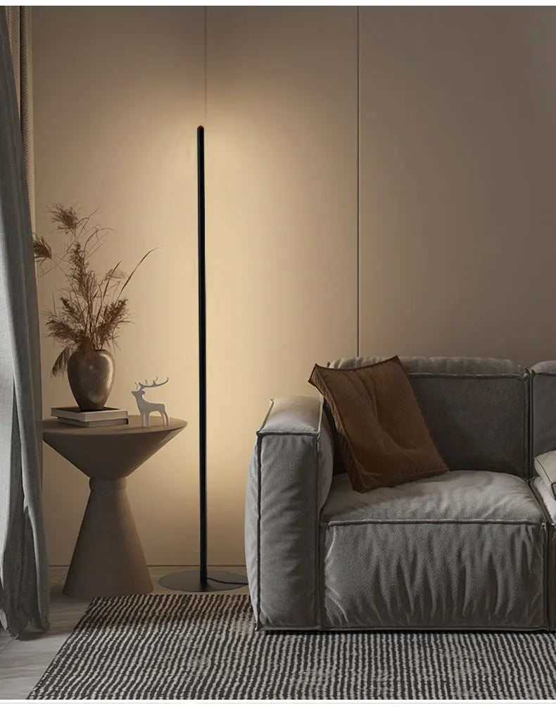 Vertical aluminium alloy floor lamp in modern simplicity style, available in 25cm, 50cm, and 100cm heights.