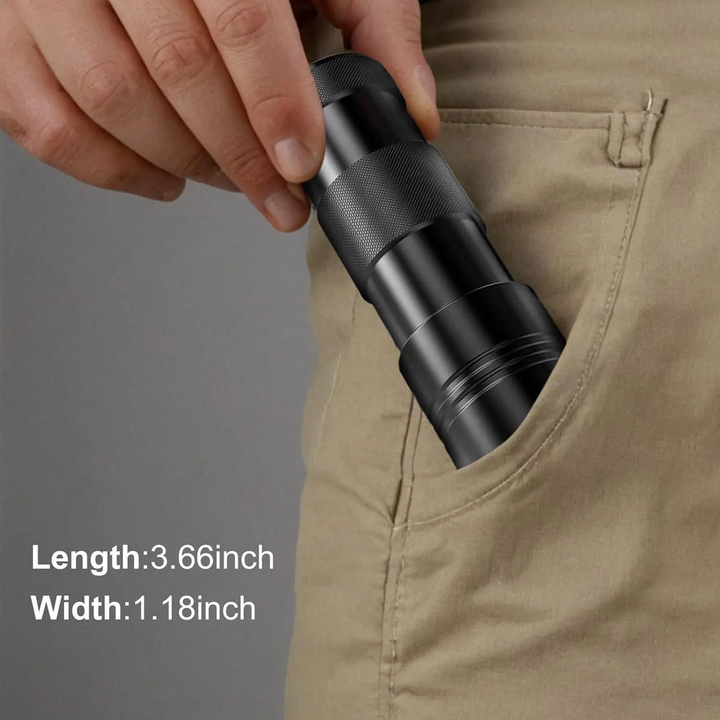 Black or silver UV flashlight torch for detecting pet urine, bed bugs, and scorpions