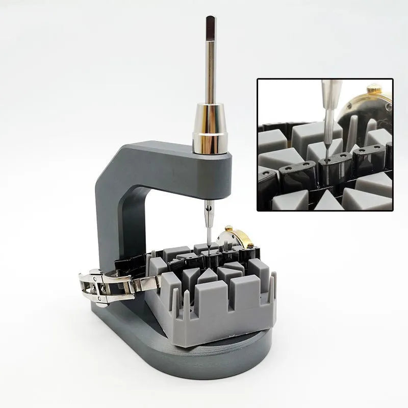 Silver press strap removal tool with precision blade for watch and jewellery repair