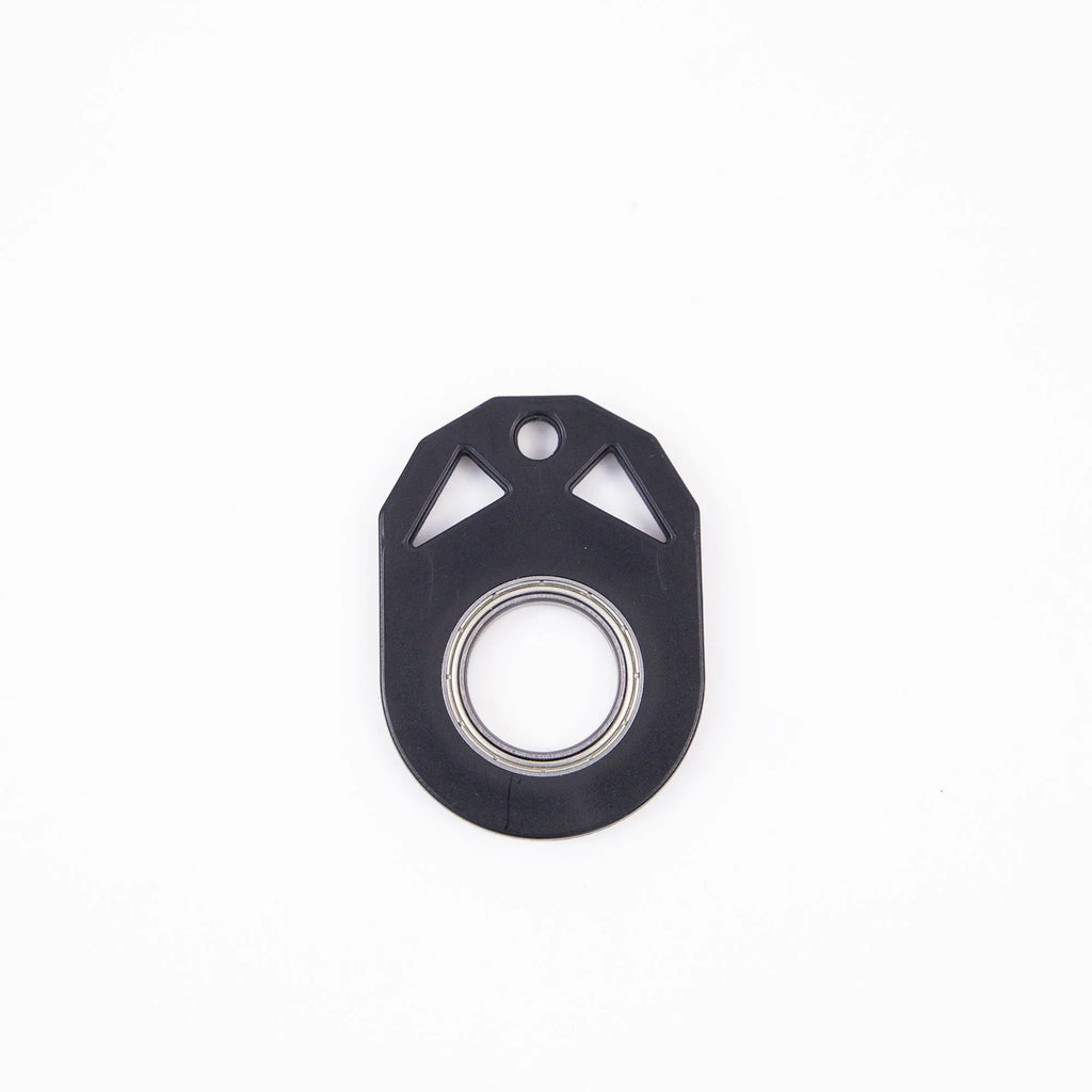 Luminous fidget spinner keychain with bottle opener, 5cm plastic and zinc alloy construction, white and blue options