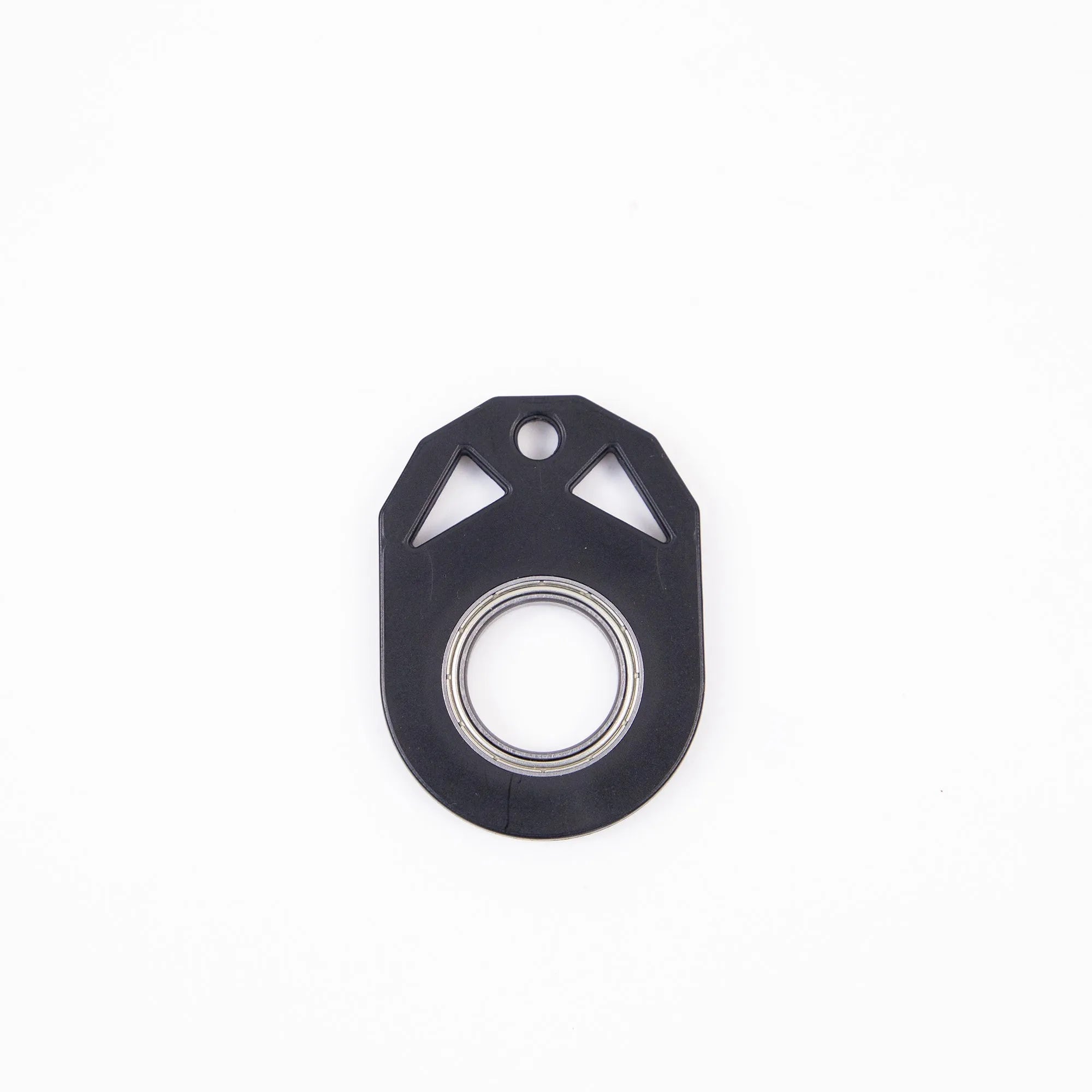 Luminous fidget spinner keychain with bottle opener, 5cm plastic and zinc alloy construction, white and blue options