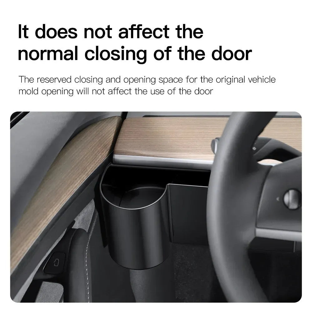Tesla Model 3 and Model Y dashboard water cup holder with handle for left-hand drive vehicles