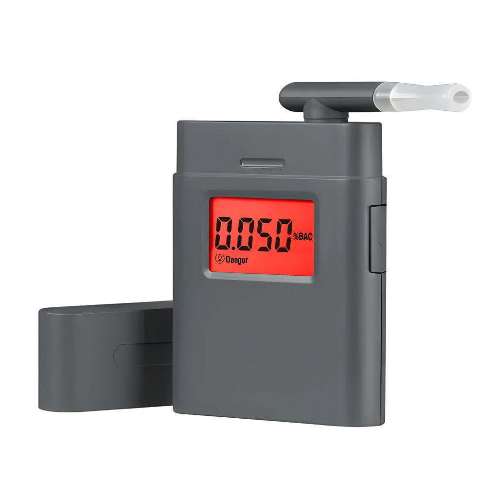 Black AT-838 portable breath alcohol detector for measuring blood alcohol concentration.