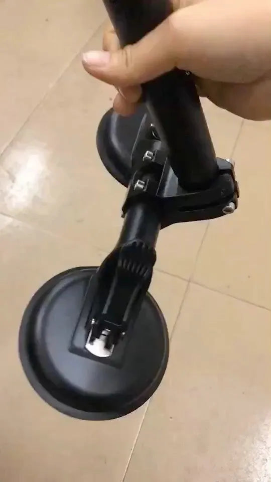 Black off-road car sucker base for flagpole mounting with round suction cup