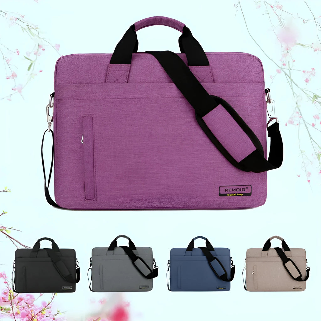 Nylon shoulder bag computer bag waterproof anti-theft in black for 15.6 inch laptop