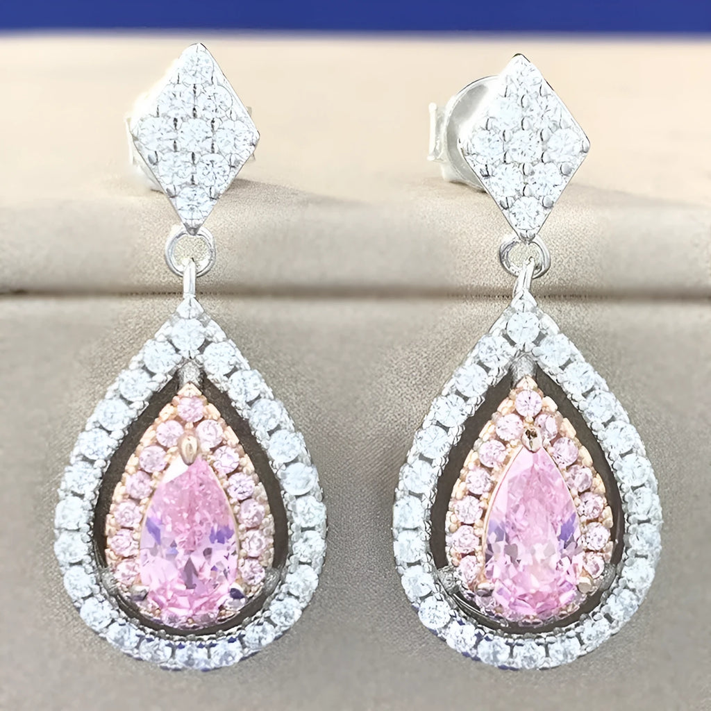Geometric Xiangyun earrings in E191 colour with stated 925 silver purity, unisex sweet style pair