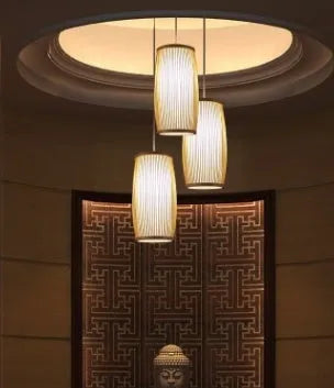 Natural bamboo plait wall light for hall and staircase decoration