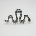 Slytherin serpent design metal hair barrette in silver or black, 10.5cm long.