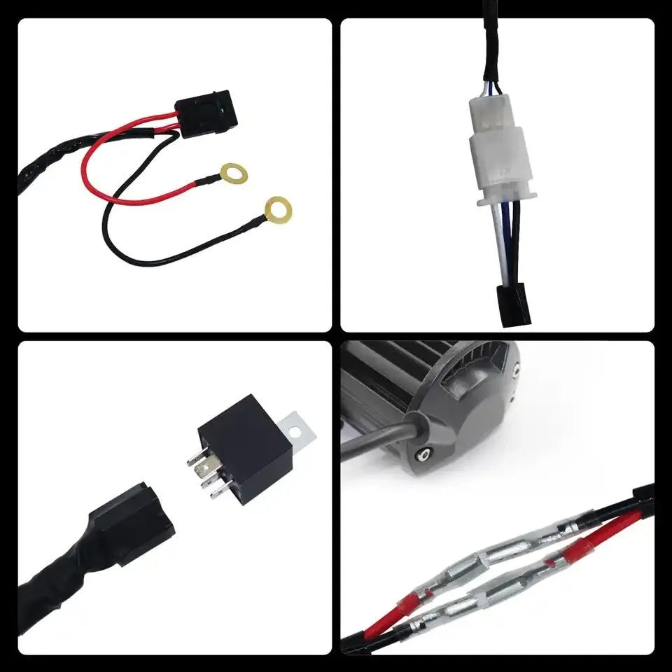 One drag two 2 metre silicone wiring harness for automotive LED work lights and roof spotlights