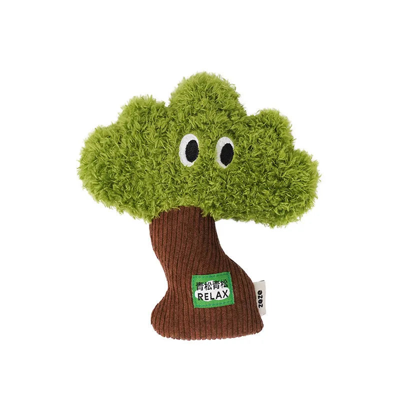 Pine tree design catnip toy with teasing stick for cat play