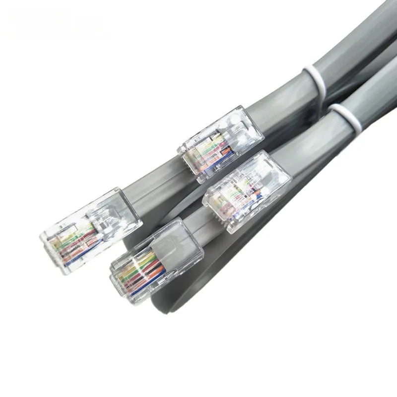 Silver grey CAT6 Ethernet cable with RJ45 connectors, 2 metres long