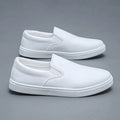 Brown slide bushing sneakers with non-slip plastic sole and high mouth design
