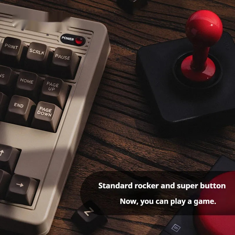Retro C64 style wireless mechanical keyboard with Bluetooth connectivity