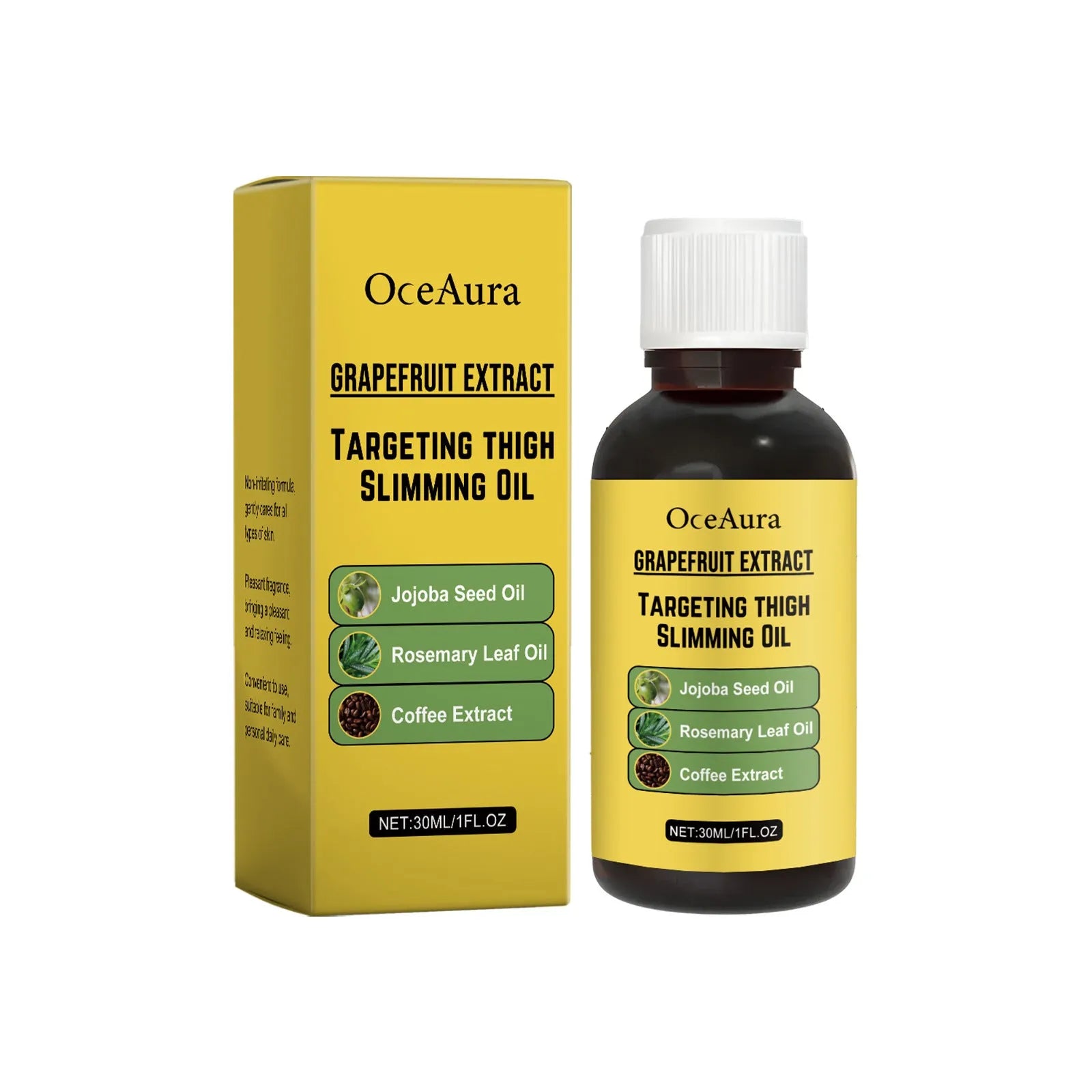 Body treatment oil 30ml bottle with grapefruit extract jojoba seed oil rosemary leaves oil nourish lifting skin