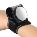 Black nylon wrist-mounted cycling rearview mirror with adjustable arm