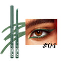 Set of 12 colourful gel glitter eyeliner pencils with various shades and effects for waterproof makeup