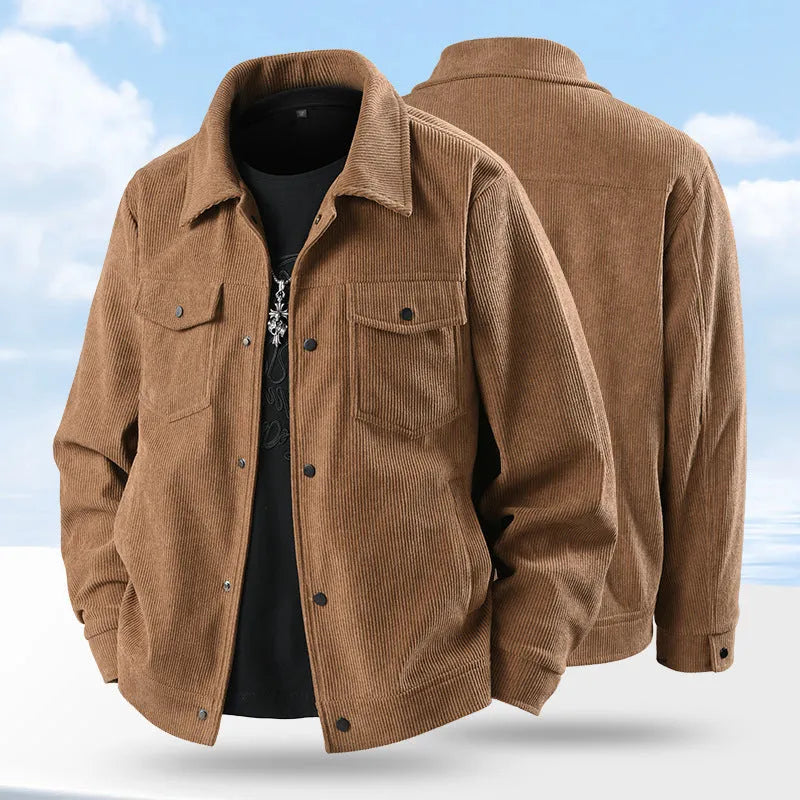 Men's slim fit coat in black, available in plus sizes from M to 3XL.