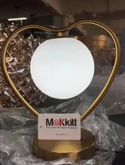 White heart shaped decorative LED lamp with touch control base