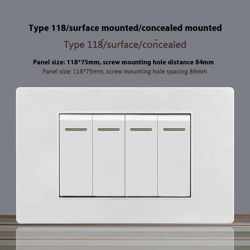 White 118 type 16A Israel socket panel, AC220-250V, 4000W, 118x75mm, CE certified