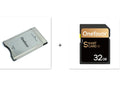SD to PCMCIA adapter card with stainless steel housing and 32GB SDHC card for Mercedes-Benz vehicles