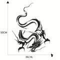 50 by 36 cm dragon design car body sticker on a vehicle front end, shown in multiple colour options.