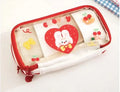 Transparent TPU pen bag with Japanese rabbit heart design in pink or red colour options