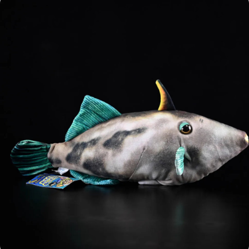 Green fin pufferfish plush toy 42cm flannel doll with PP cotton filling