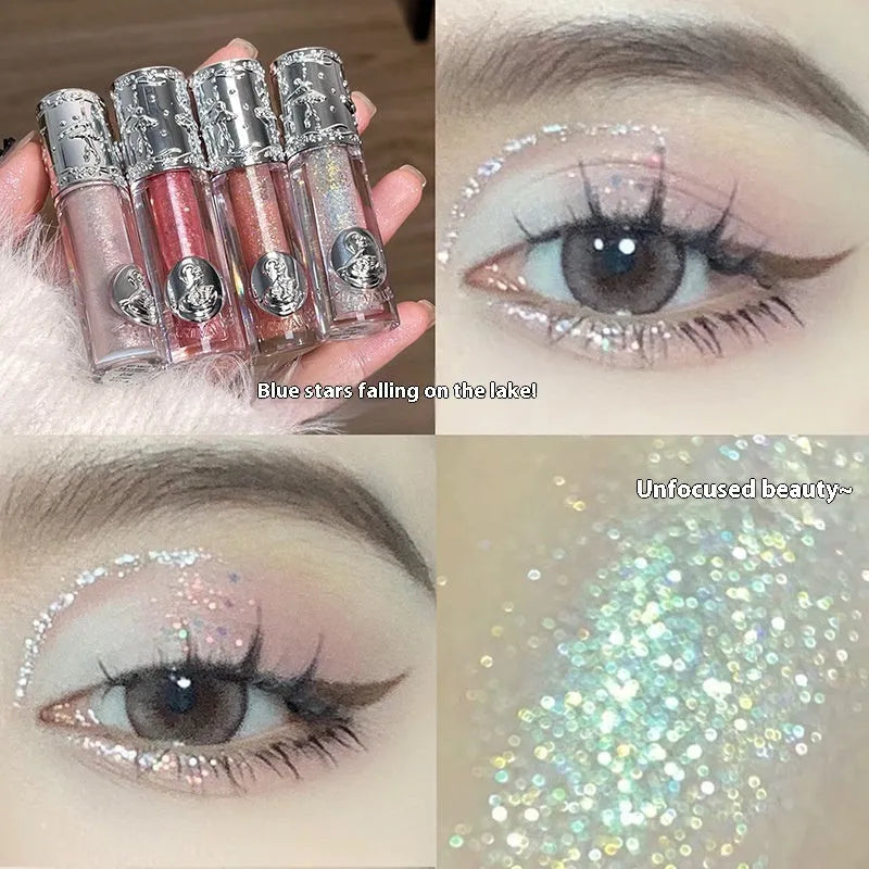 Ballet Liquid Eye Shadow showing five shimmery shades with applicator for girl and student makeup styles