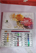 Boxed set of Marley gouache paint tubes in 12ml size, showing multiple colour options for artists.