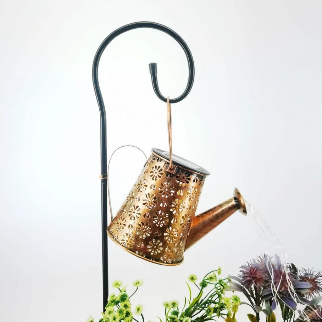 Butterfly design solar kettle light for garden decoration with wrought iron construction