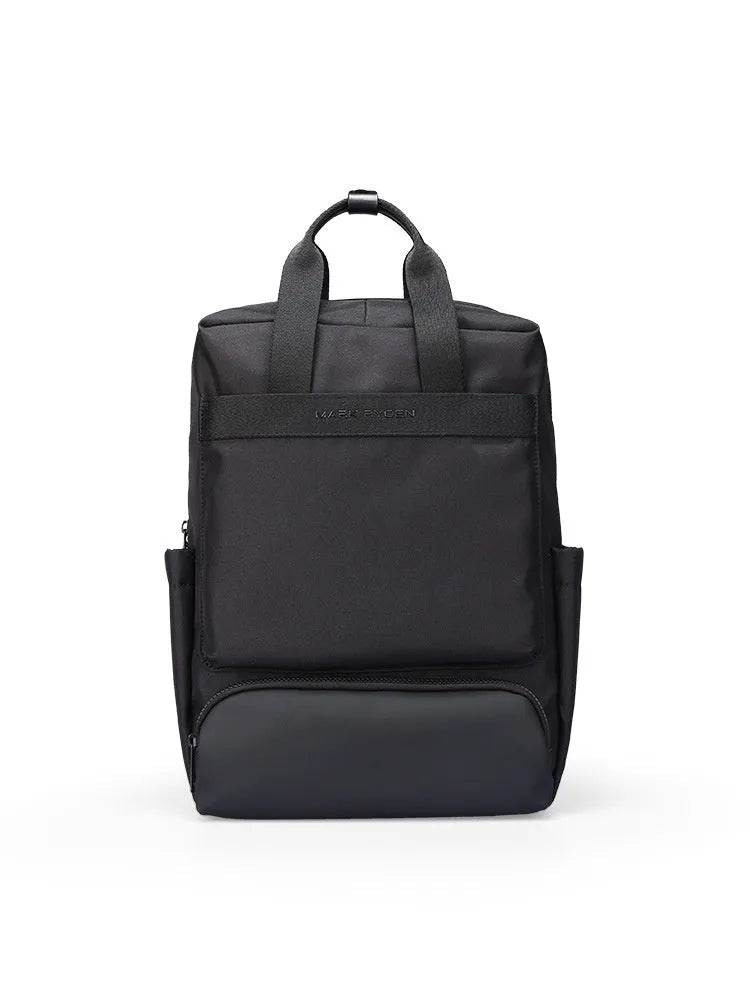 Oxford cloth computer backpack in black with multiple storage compartments