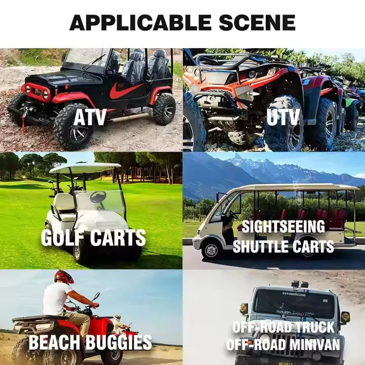 Portable Bluetooth speaker soundbar for beach cars and golf carts in plastic housing.