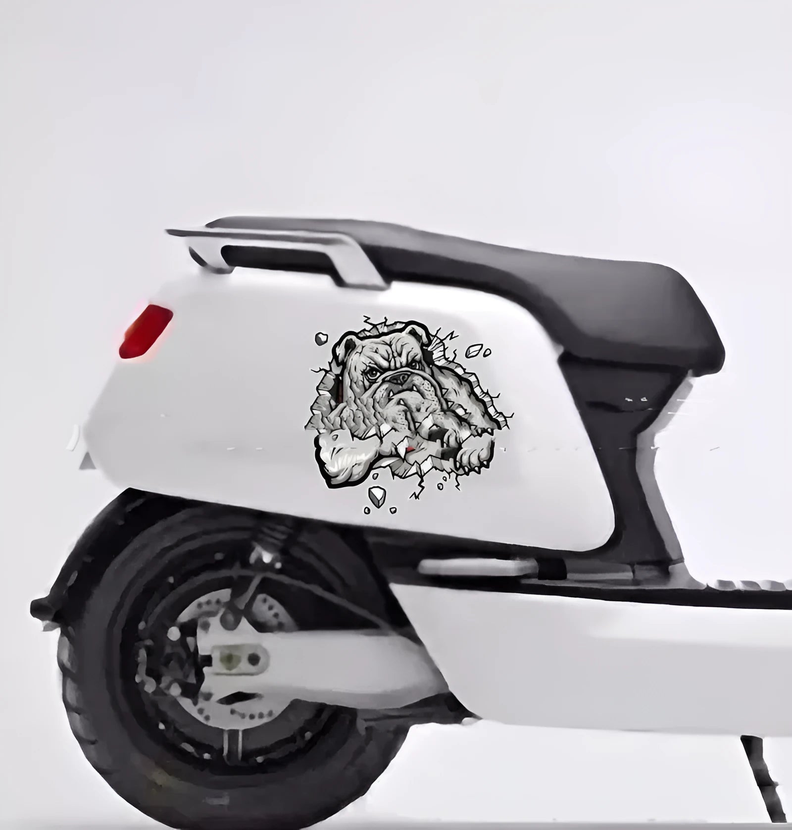 Grey dog pattern motorcycle decorative sticker measuring 17x17cm from animals series