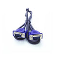Black VGA cable with blue moulded head and nickel-plated connectors, length 1.5m
