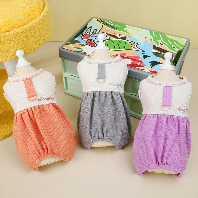 Fashion personalized puppy pajamas clothes in gray for dogs made of soft polyester fabric